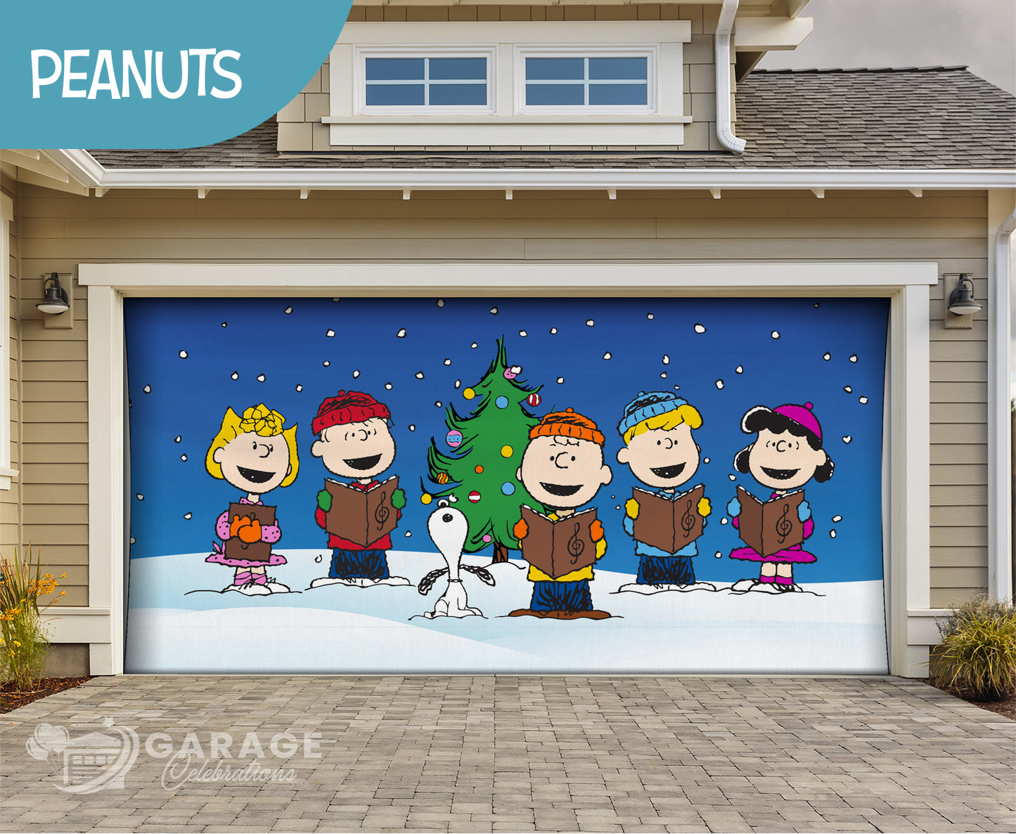 Christmas Carolers | Peanuts® Garage Door Cover