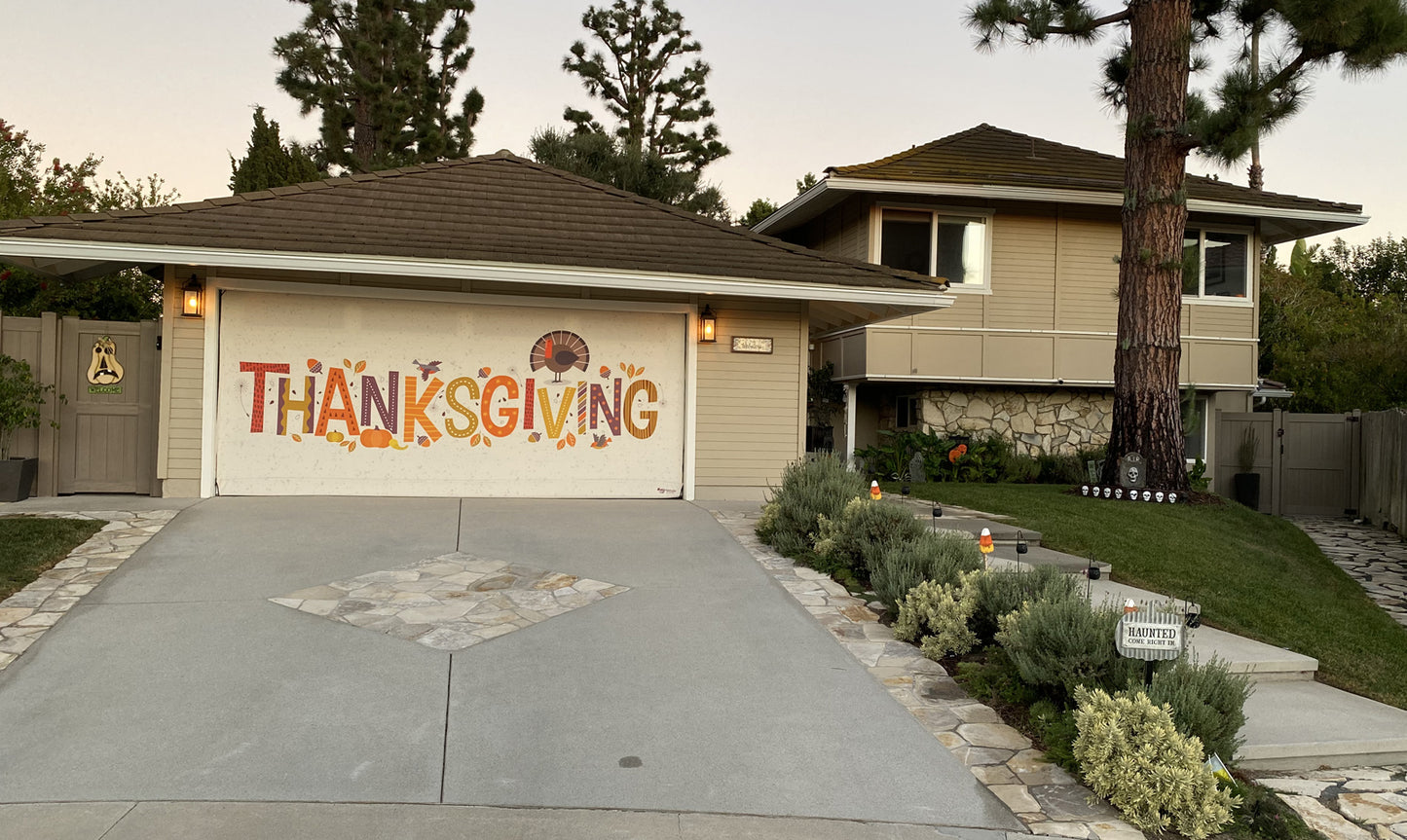 Happy Thanksgiving | 2-Car Garage Door Cover