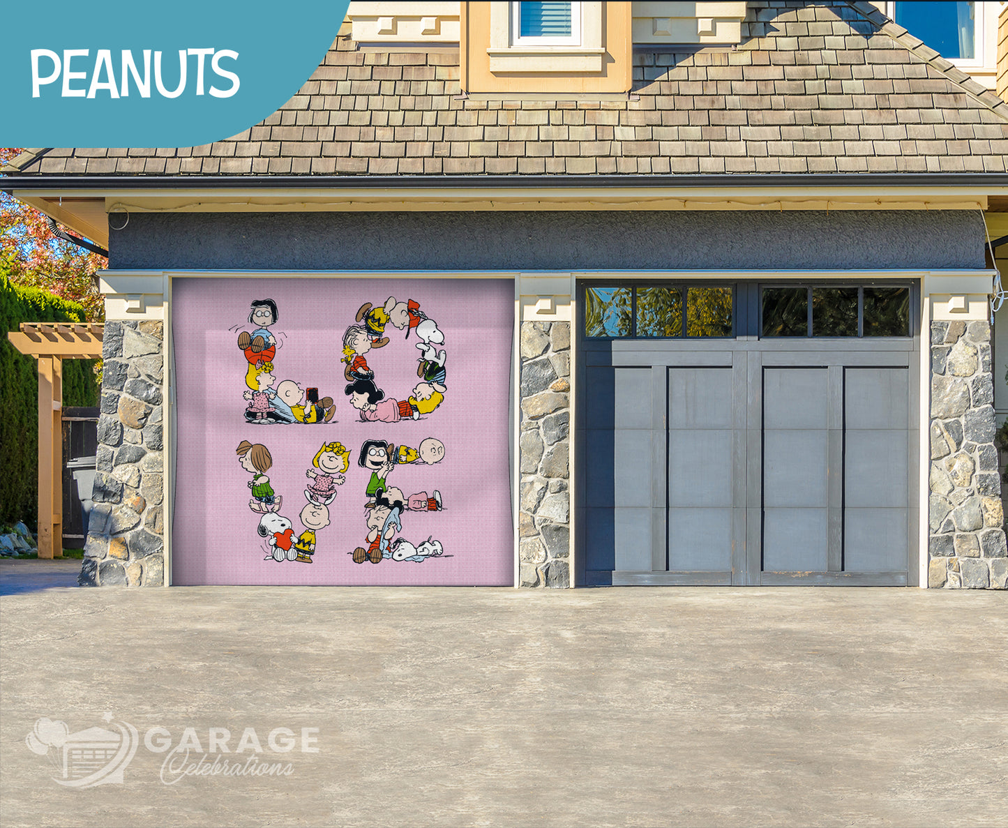LOVE | Peanuts® Garage Door Cover
