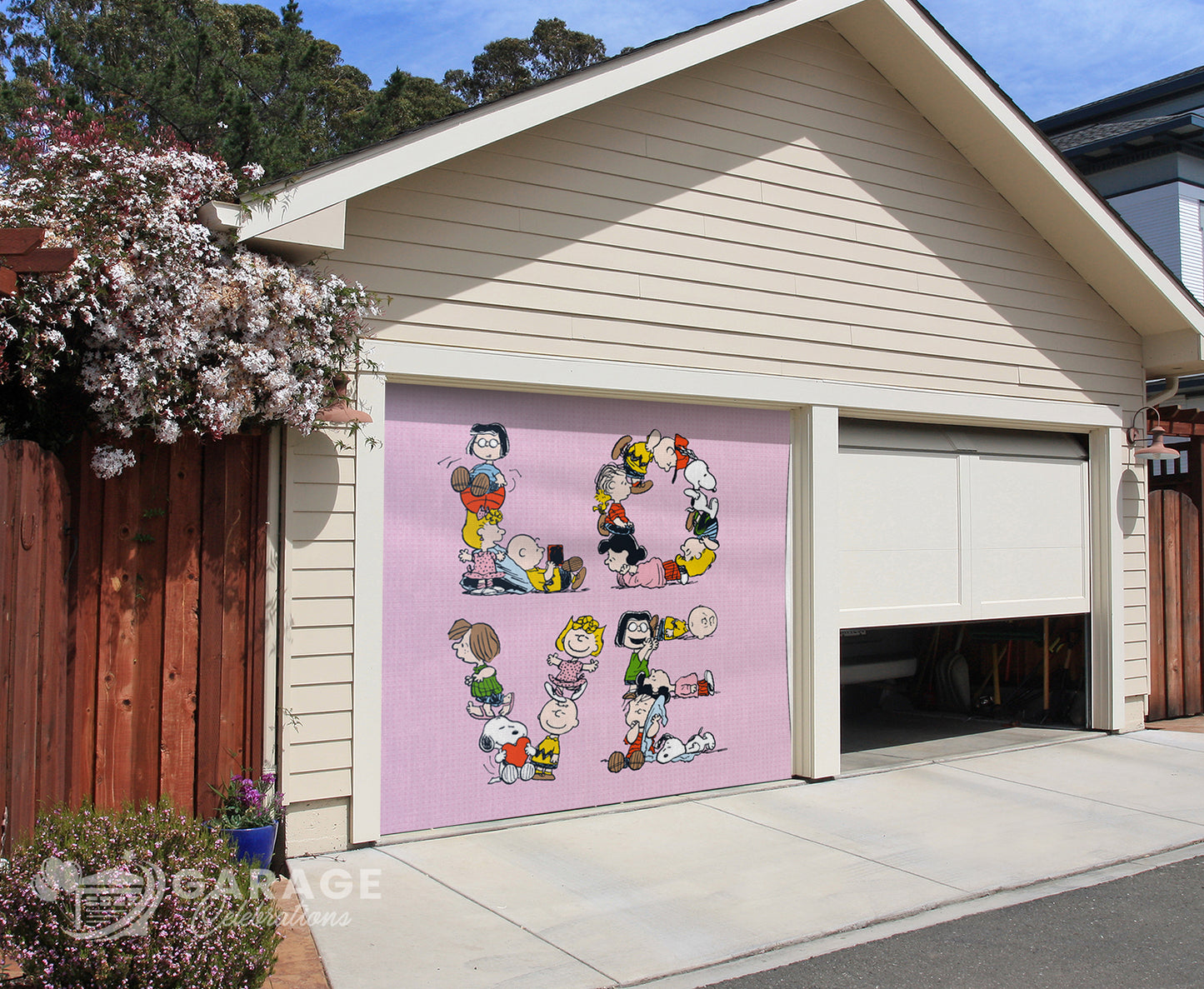 LOVE | Peanuts® Garage Door Cover