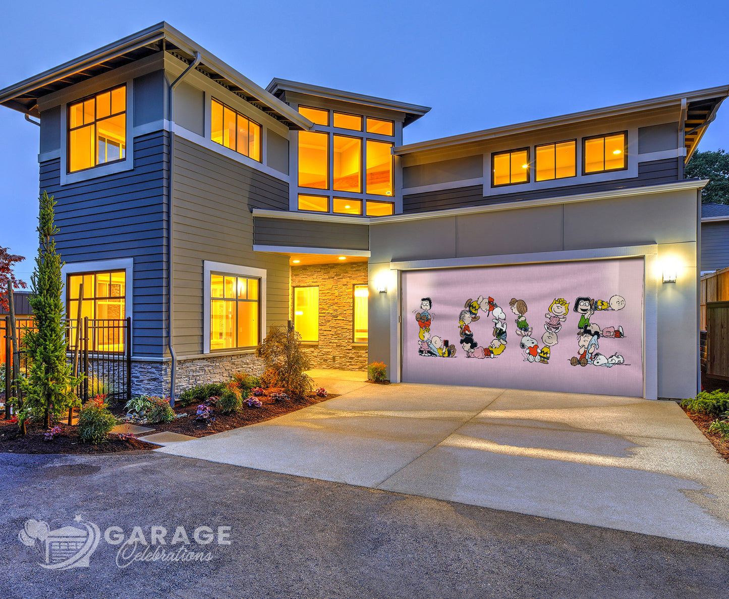 LOVE | Peanuts® Garage Door Cover