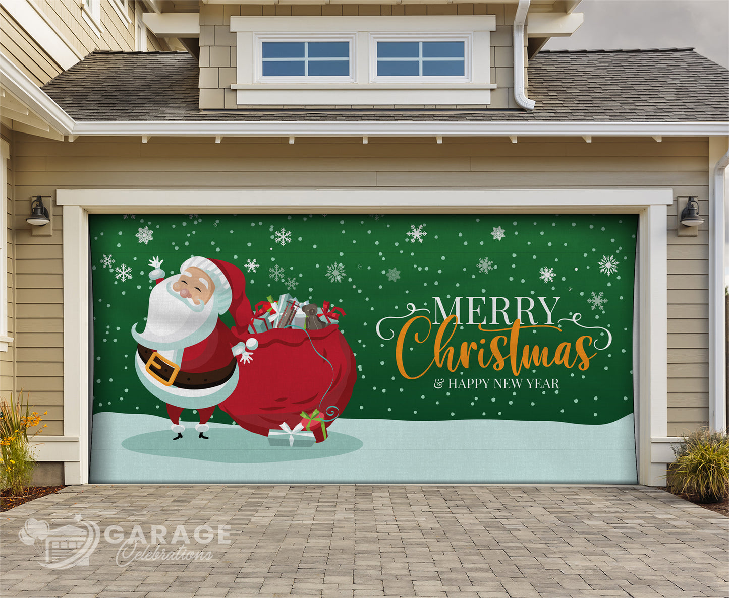 Snowflake Santa | Garage Door Cover