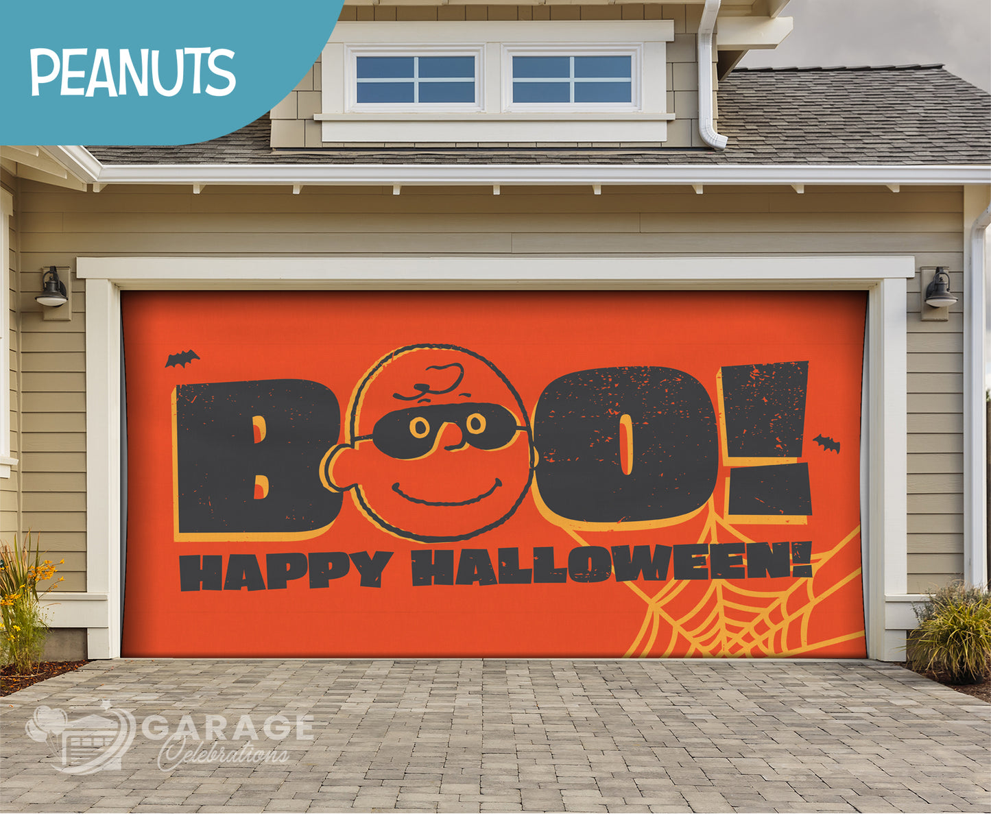 Charlie Boo! | 2-Car Peanuts® Garage Door Cover