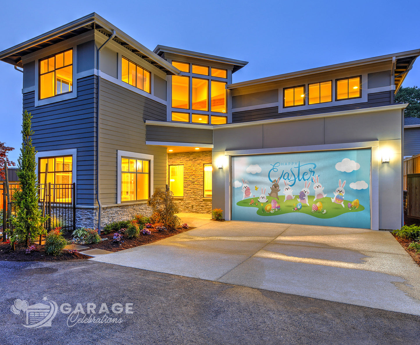 The Easter Bunny Hop! | 2-Car Garage Door Cover