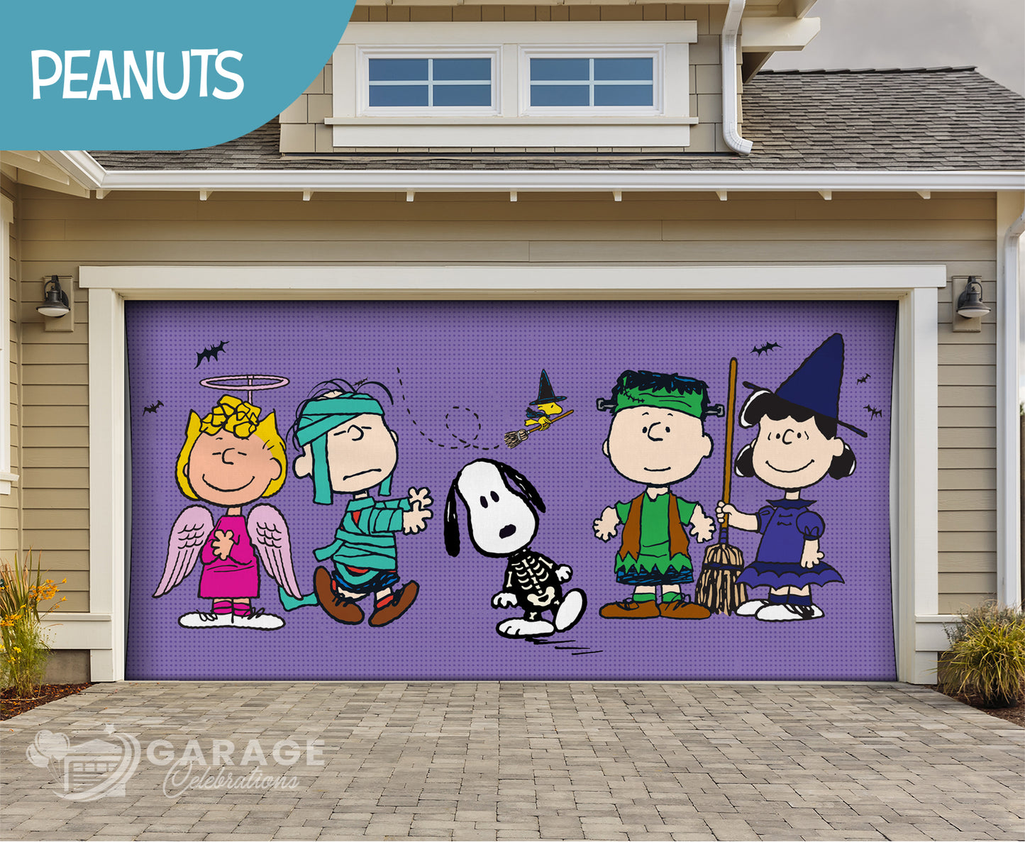 Ghoulin' Around | 2-Car Peanuts® Garage Door Cover