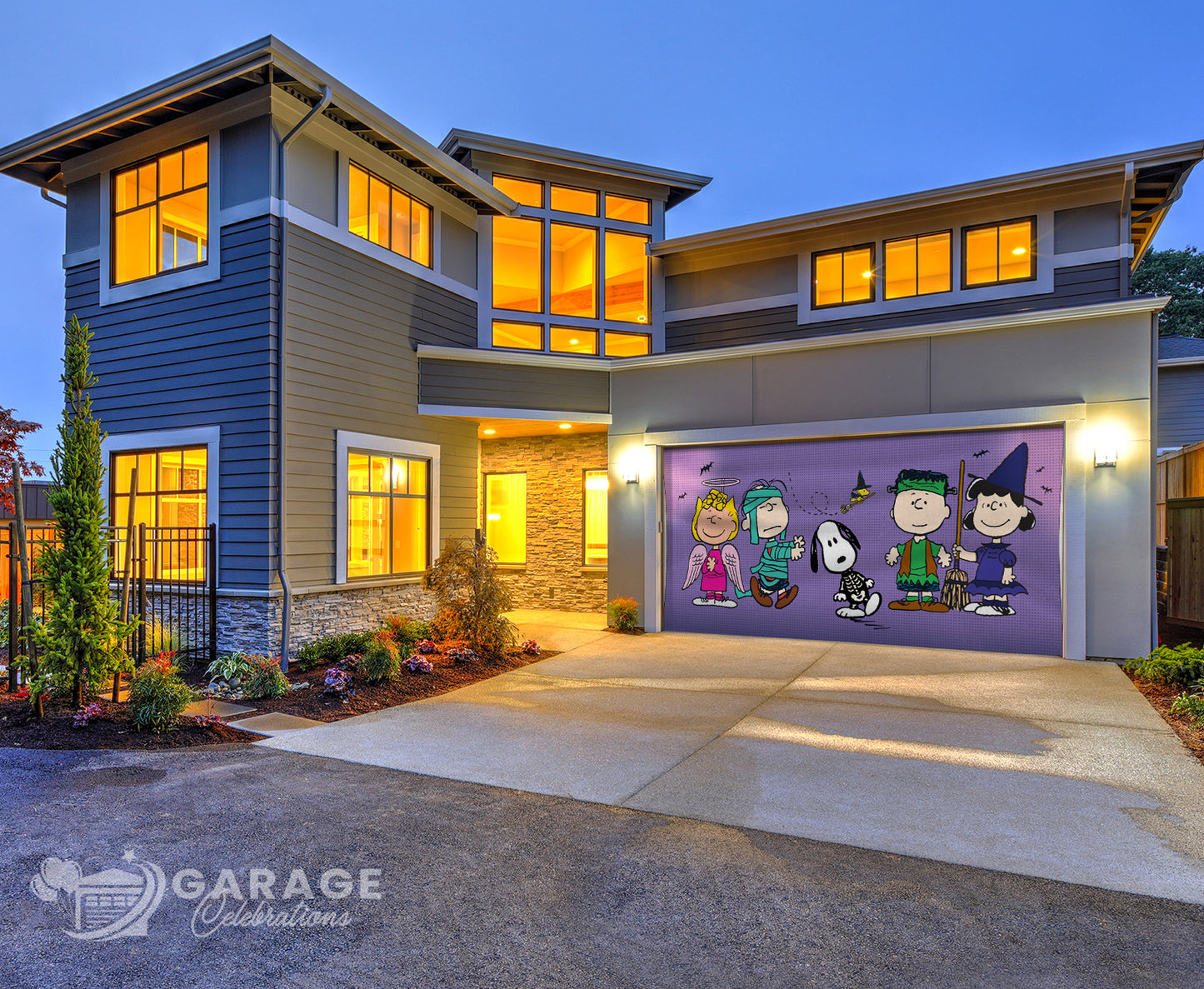 Ghoulin' Around | 2-Car Peanuts® Garage Door Cover