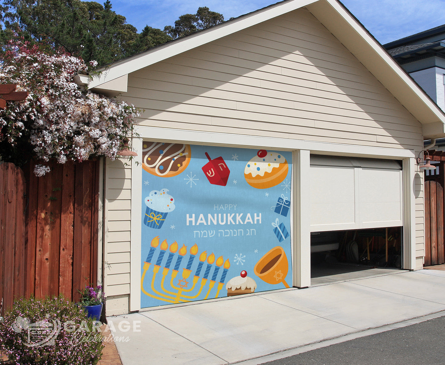 Hanukkah Celebration | 1-Car Garage Door Cover