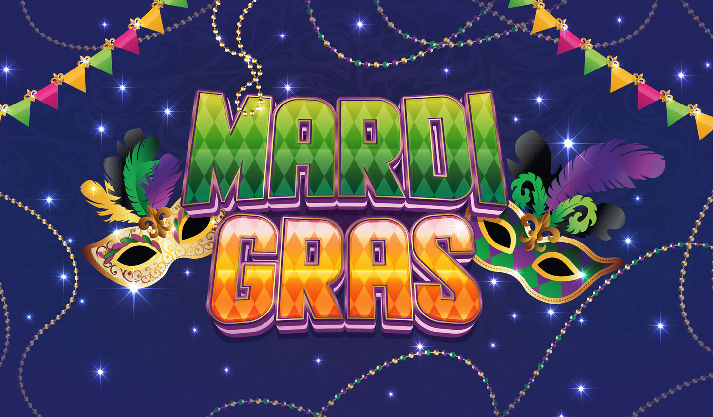 Happy Mardi Gras! | 2-Car Garage Door Cover