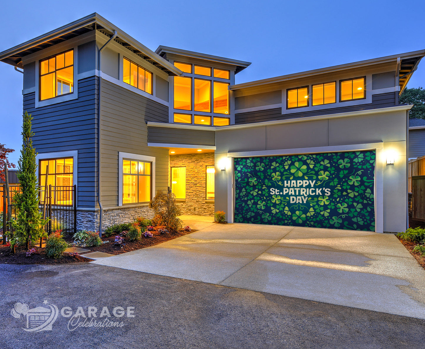 Happy St. Patrick's Day | 2-Car Garage Door Cover
