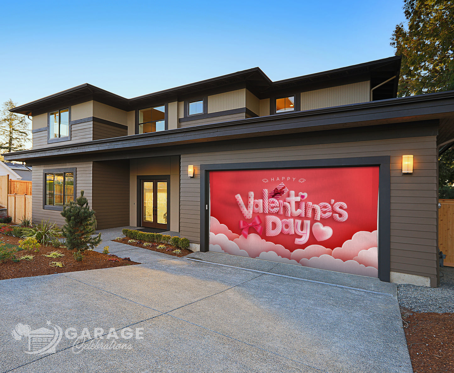 Happy Valentines Day | 2-Car Garage Door Cover