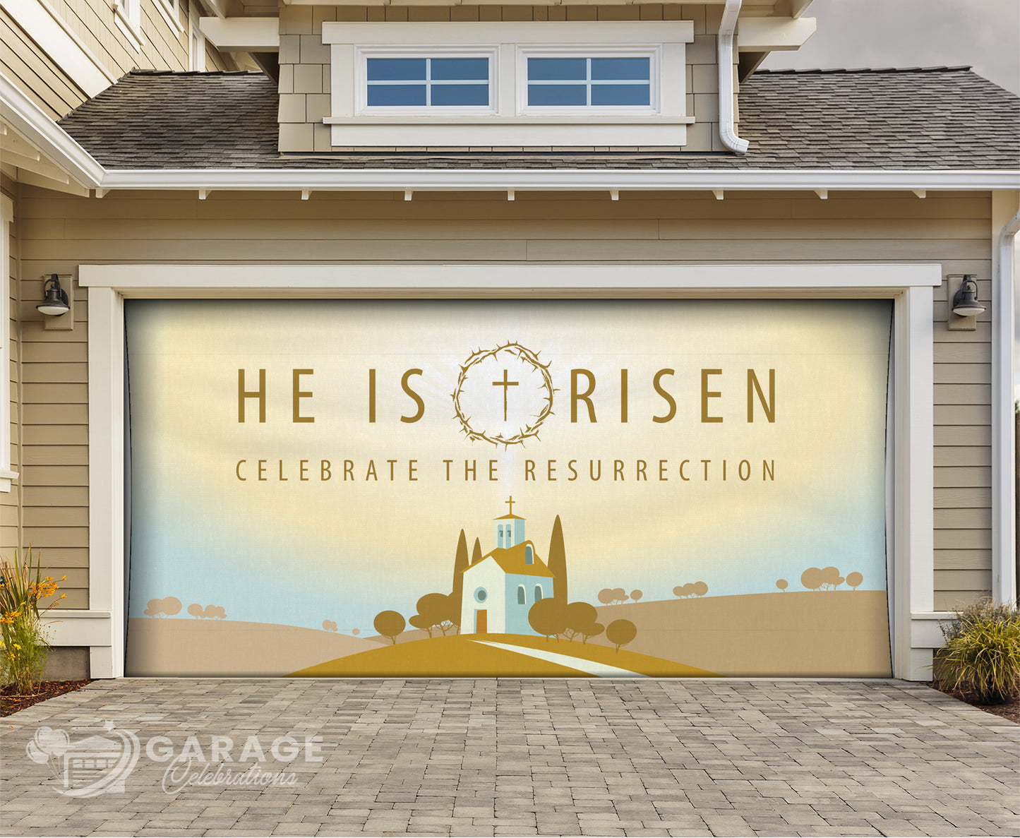 He Is Risen | 2-Car Garage Door Cover
