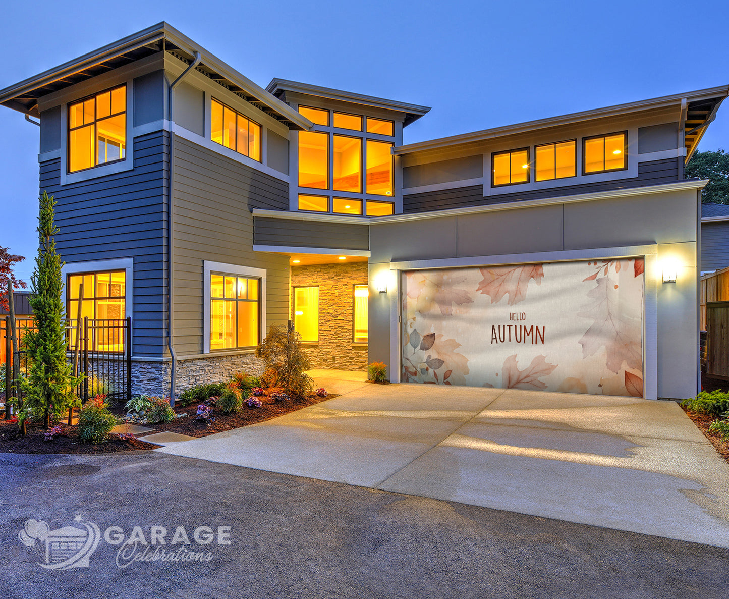 Hello Autumn | 2-Car Garage Door Cover