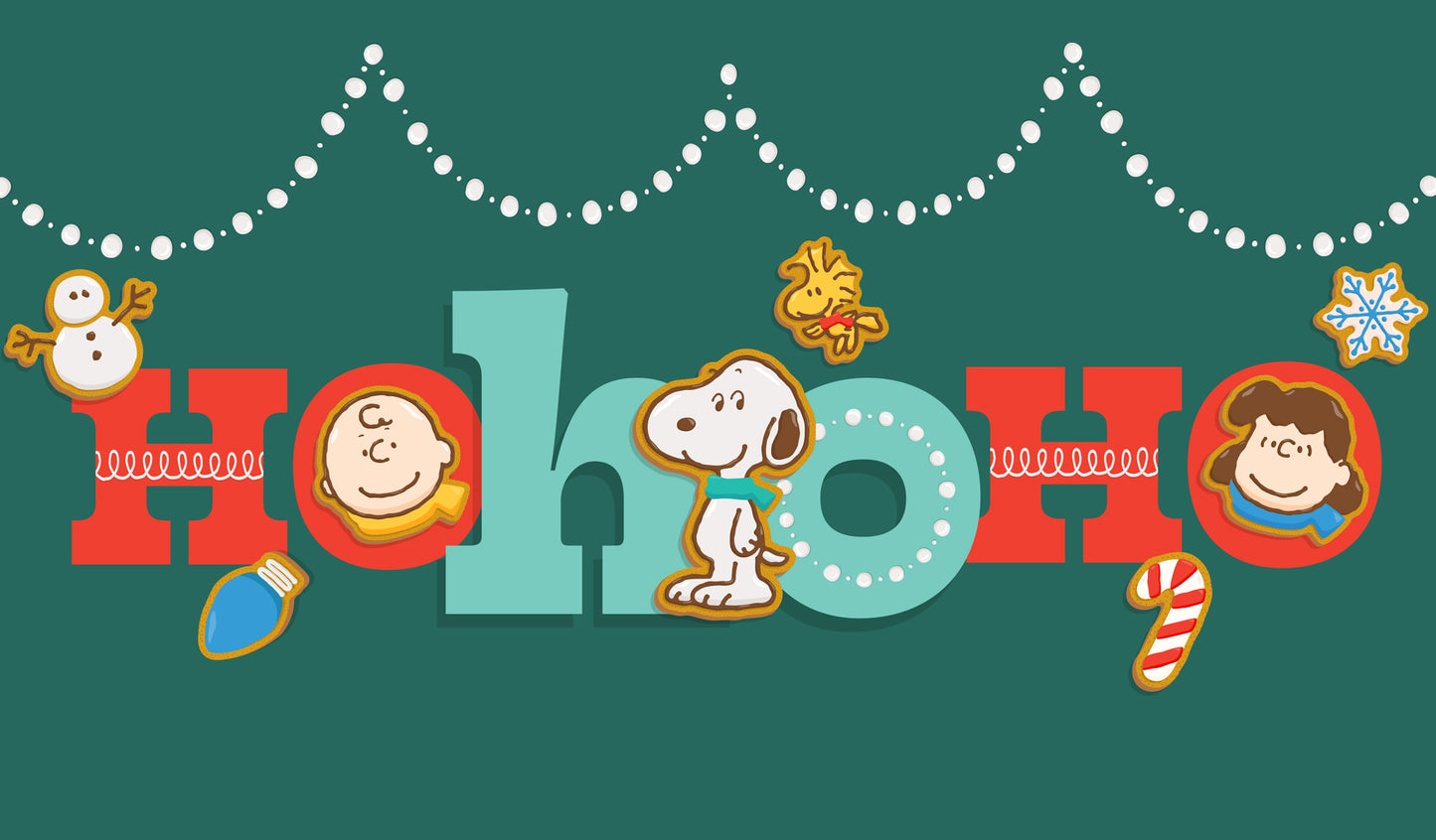 Ho Ho Ho | 2-Car Peanuts® Garage Door Cover