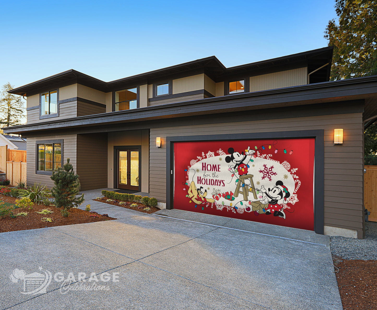 Home For The Holidays | 2-Car Disney® Garage Door Cover