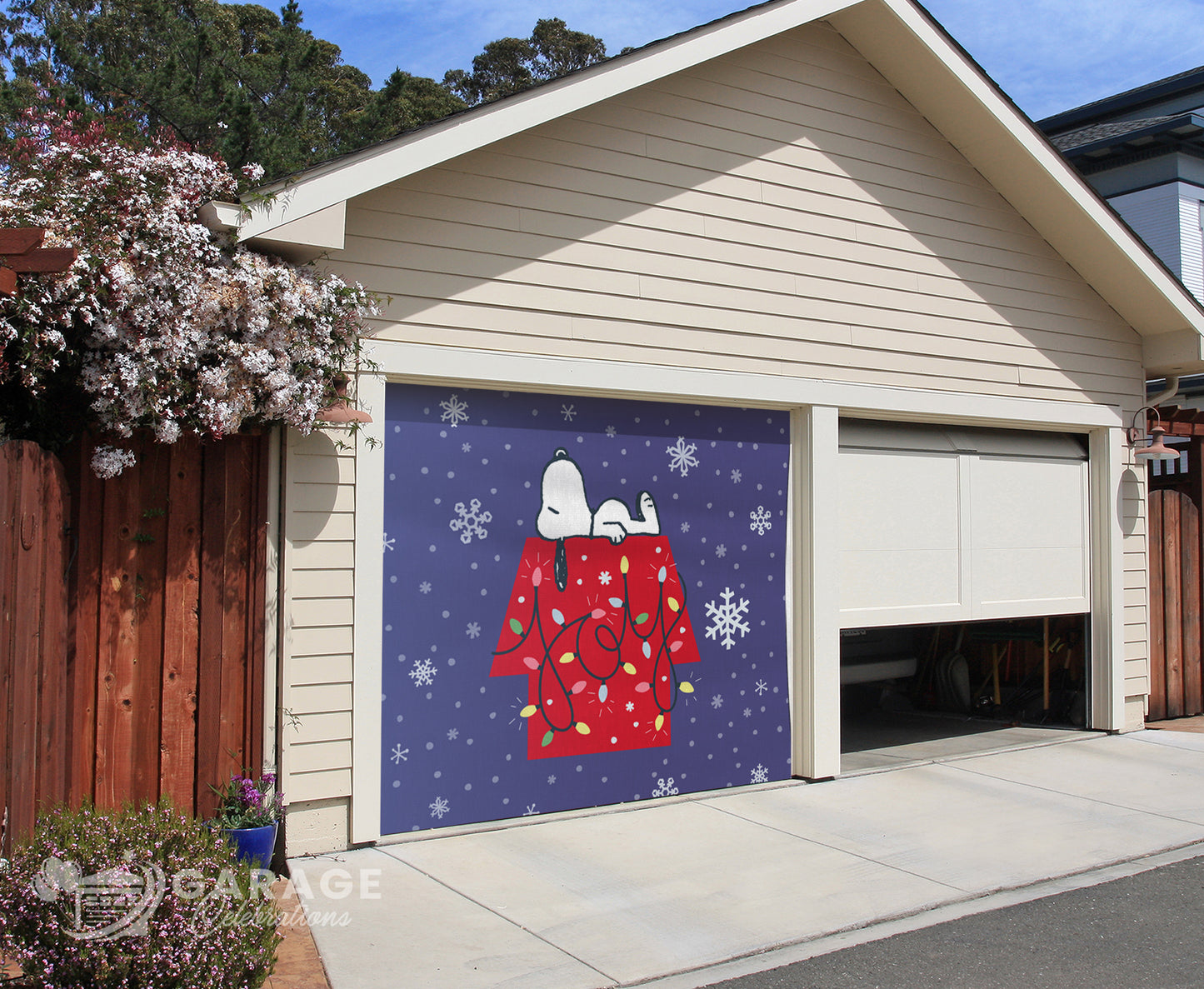 Joyful Snoopy | 1-Car Peanuts® Garage Door Cover