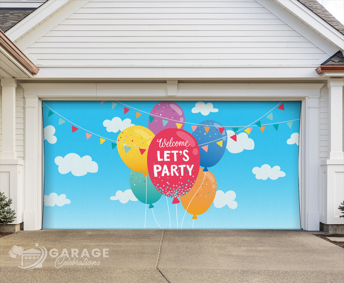Let's Party | 2-Car Garage Door Cover