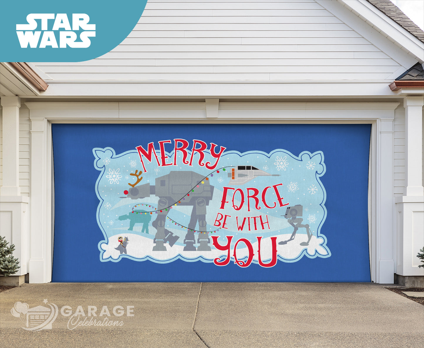 Merry Force Be With You | 2-Car Star Wars™ Garage Door Cover