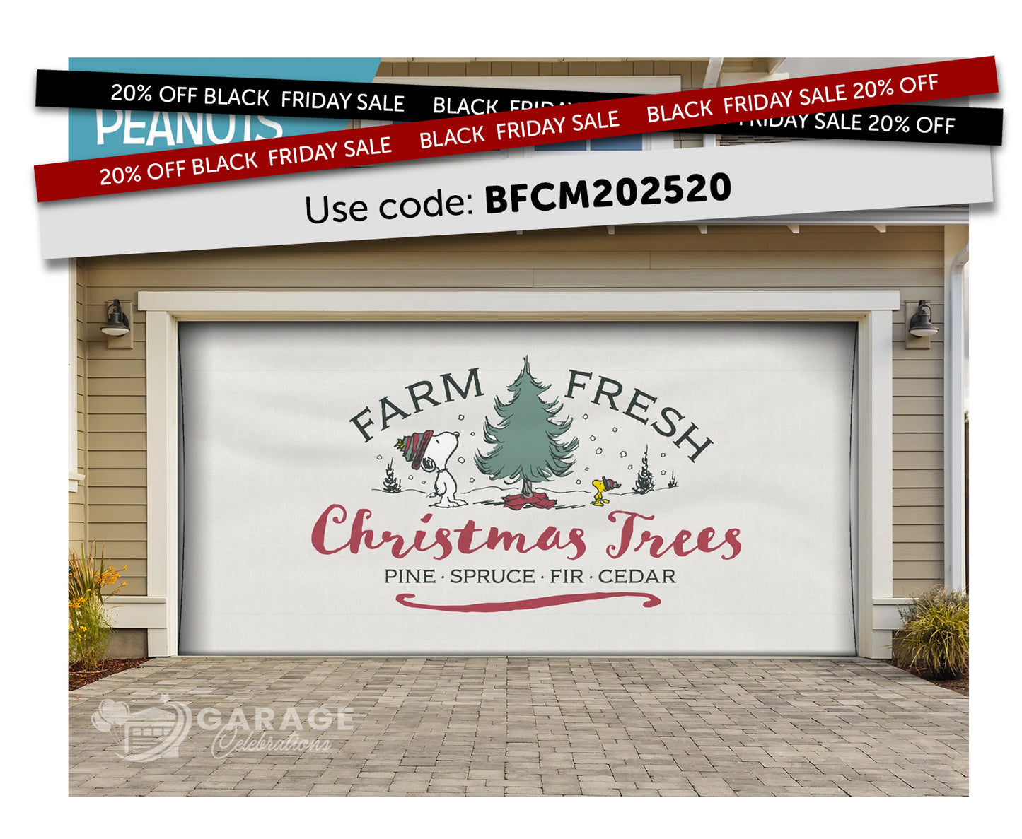 Christmas Trees | Peanuts® Garage Door Cover