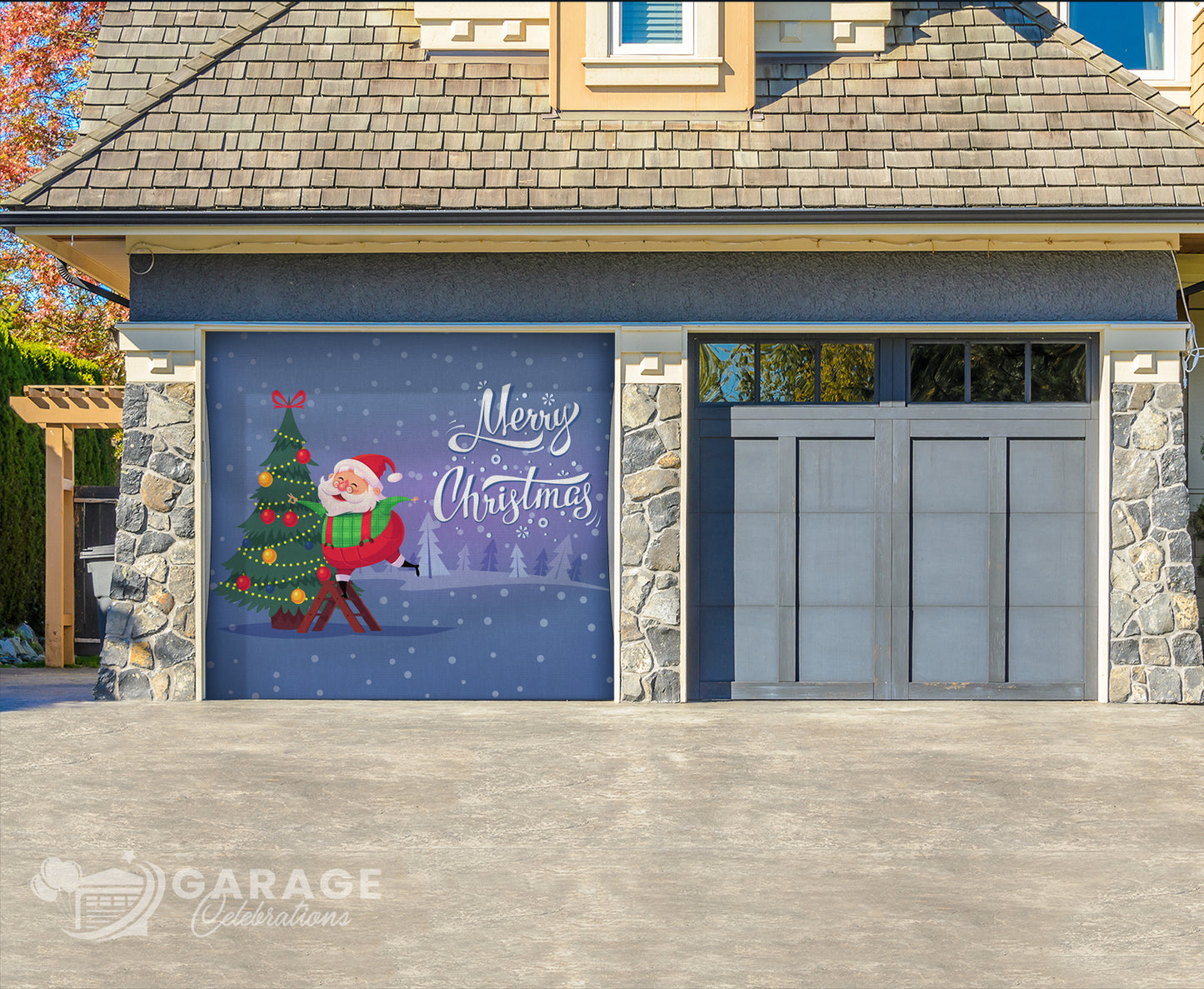 Santa's Christmas Tree | Garage Door Cover