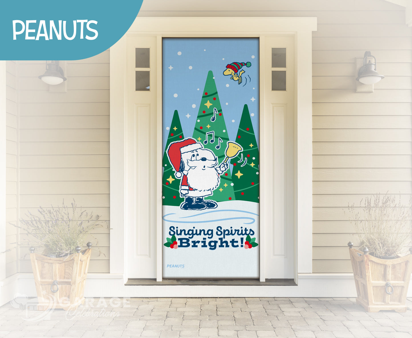 Singing Spirits Bright | Peanuts® Front Door Cover