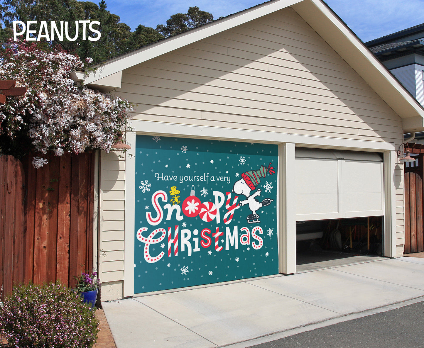 Snoopy Christmas | 1-Car Peanuts® Garage Door Cover
