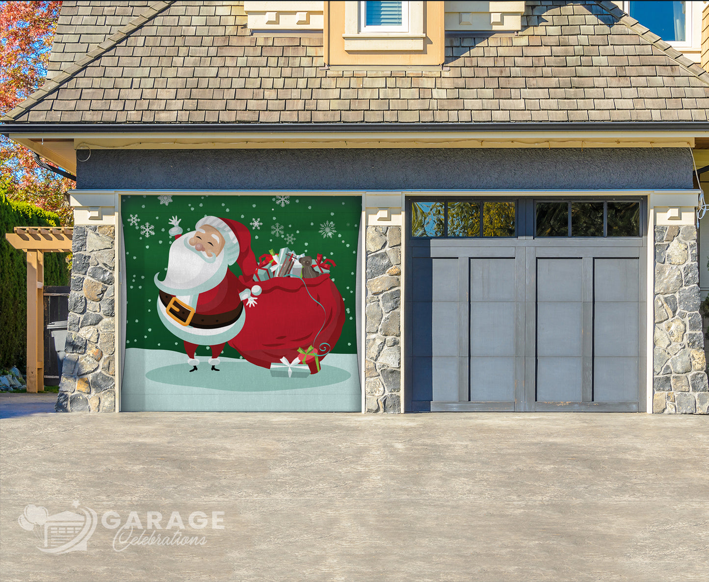 Snowflake Santa | Garage Door Cover