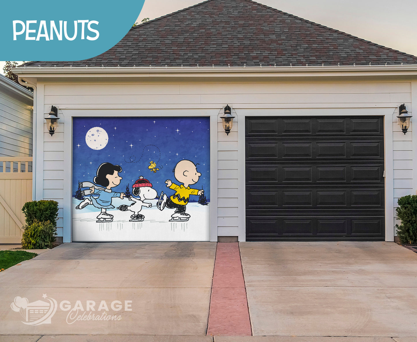 Starlit Skate | 1-Car Peanuts® Garage Door Cover