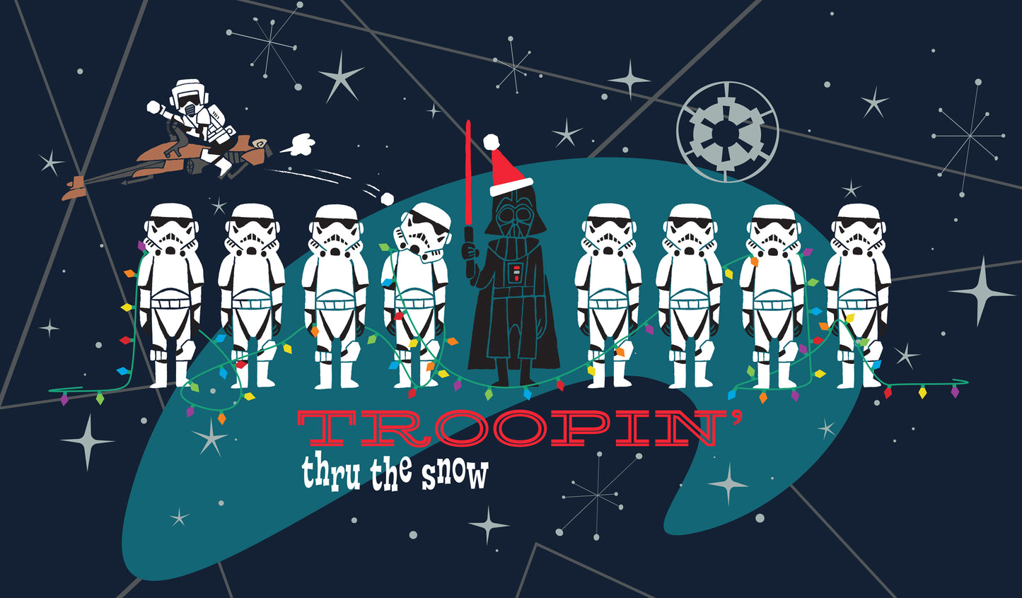 Troopin' Thru The Snow | 2-Car Star Wars™ Garage Door Cover
