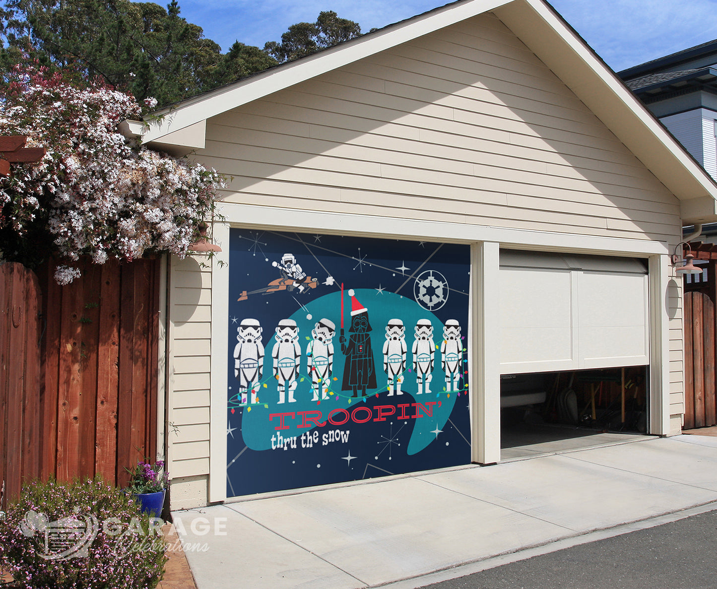 Troopin' Thru The Snow | 1-Car Star Wars™ Garage Door Cover