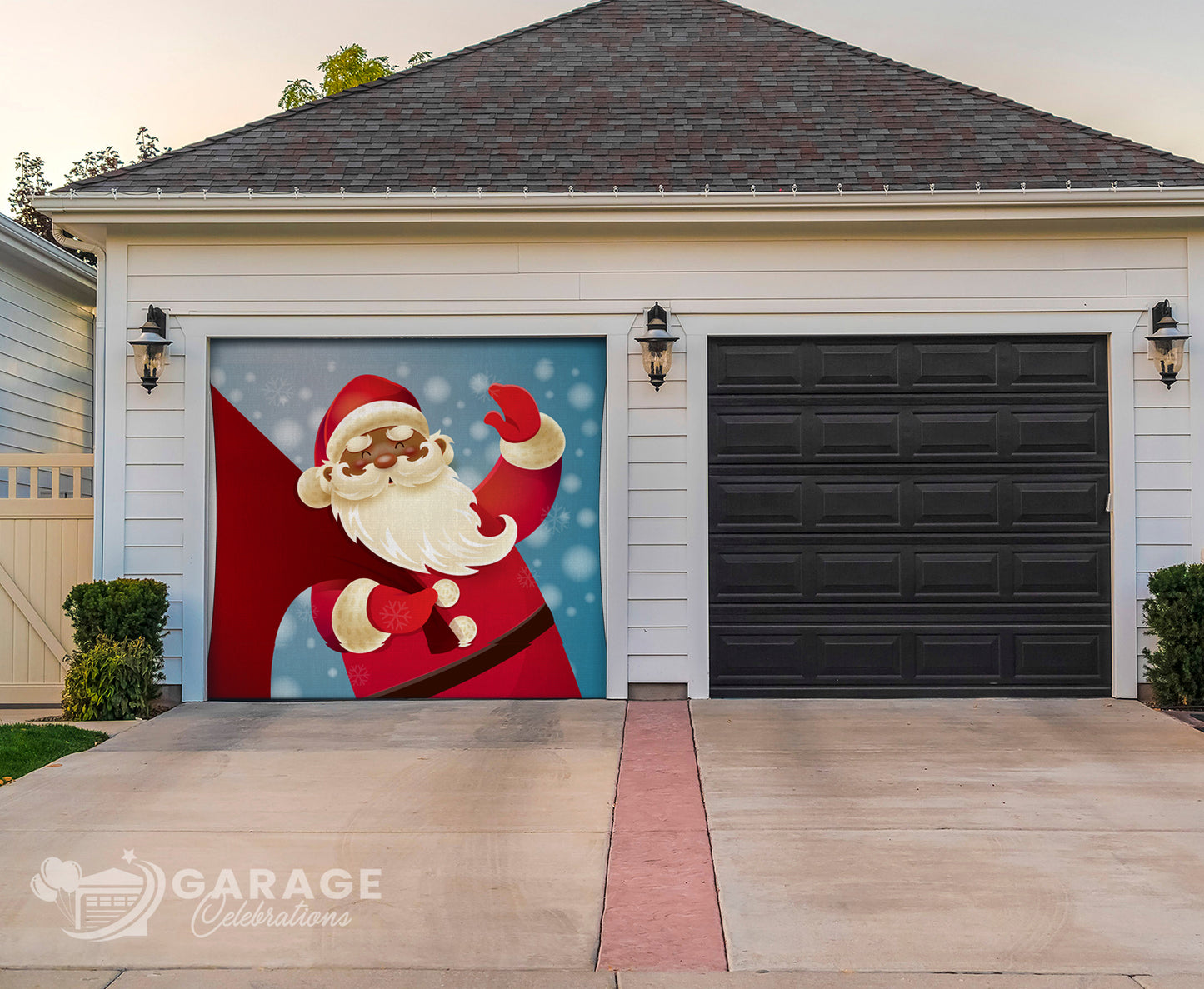 Black Santa's Toy Bag | Garage Door Cover