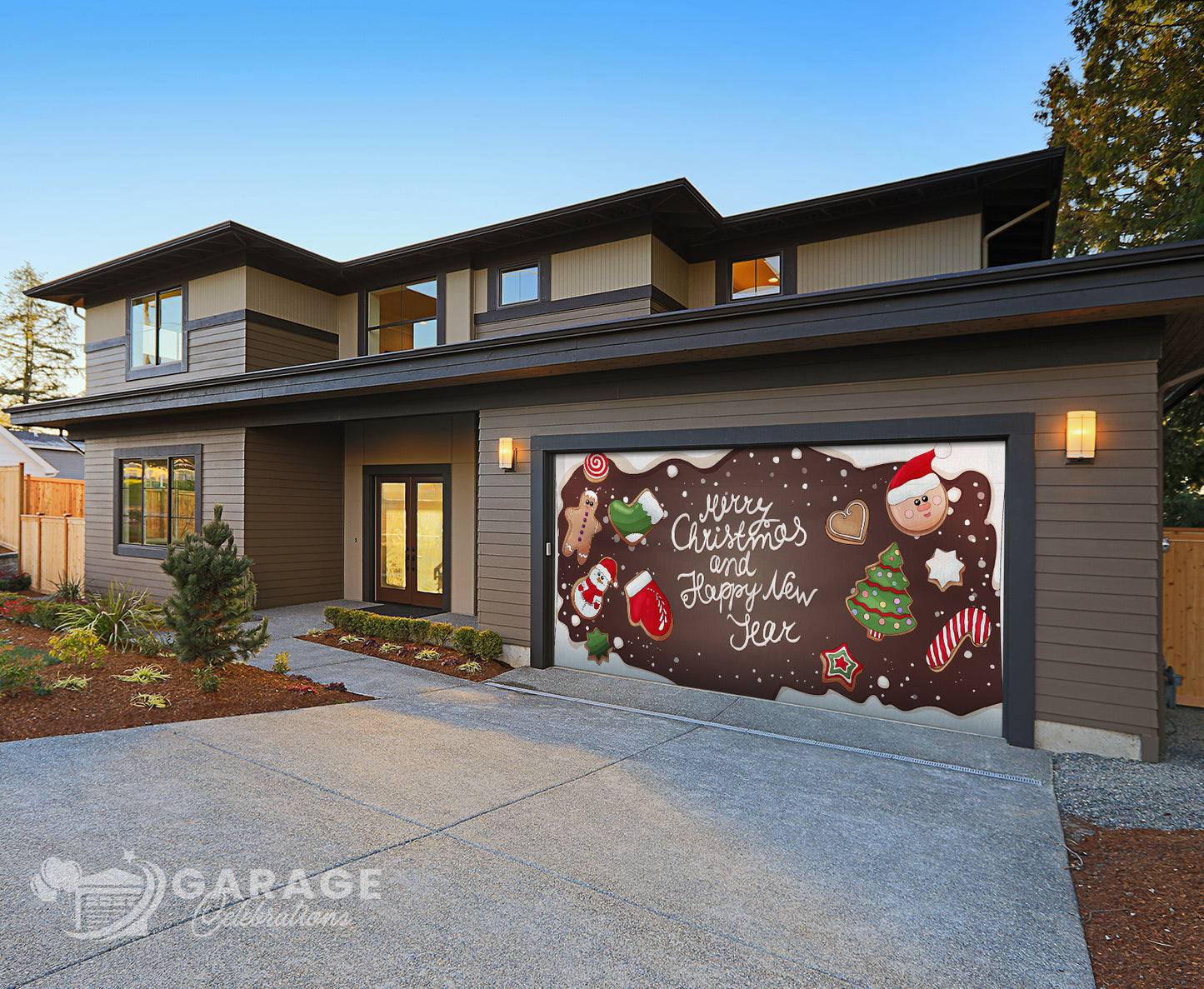 Gingerbread Christmas | 2-Car Garage Door Cover