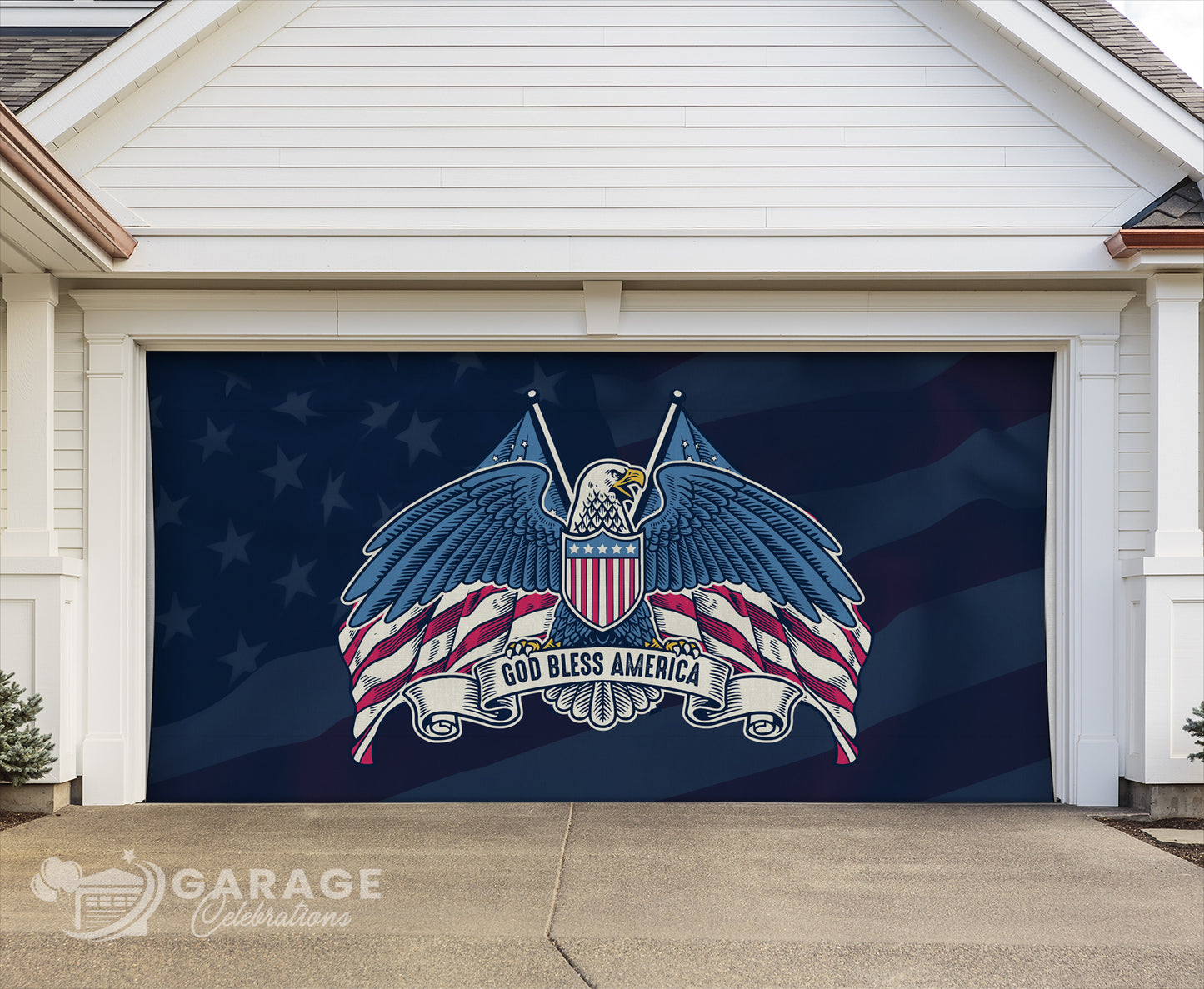God Bless America | 2-Car Garage Door Cover