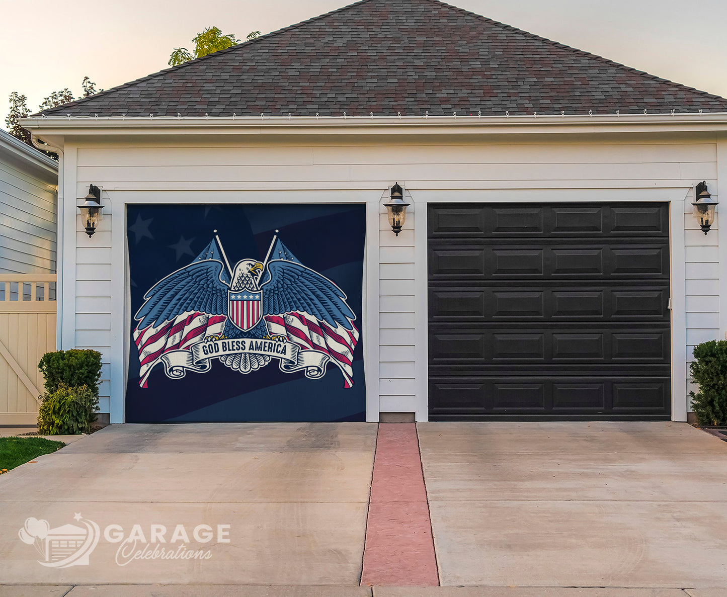 God Bless America | 1-Car Garage Door Cover