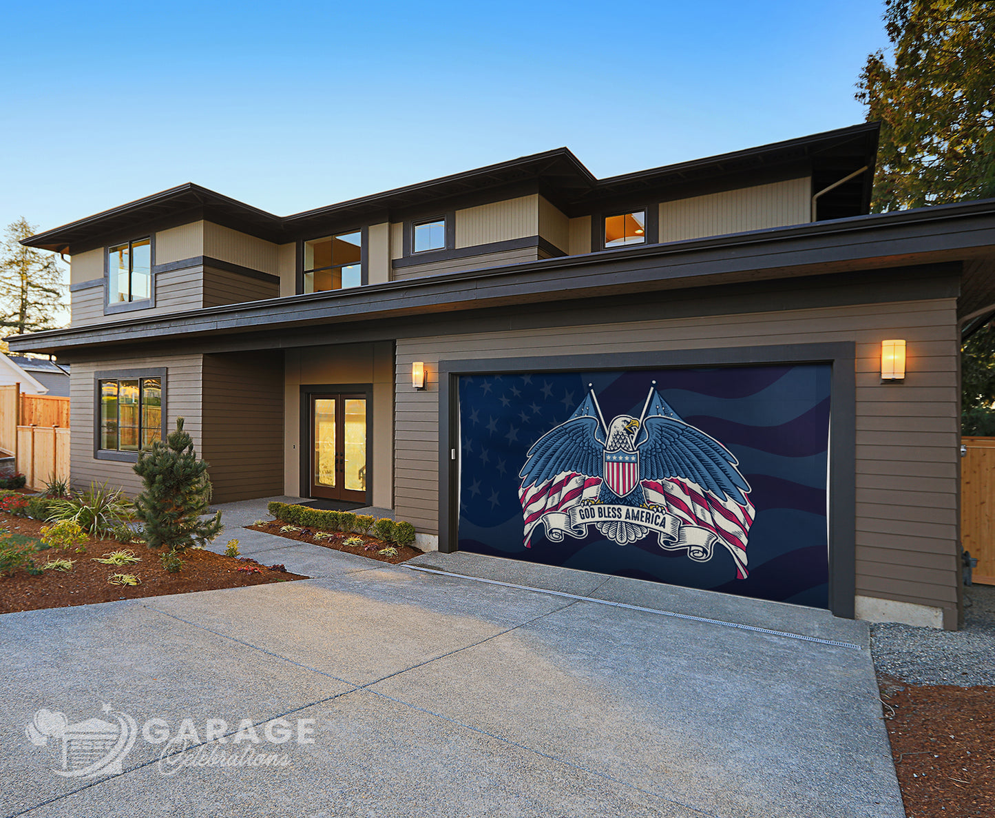 God Bless America | 2-Car Garage Door Cover
