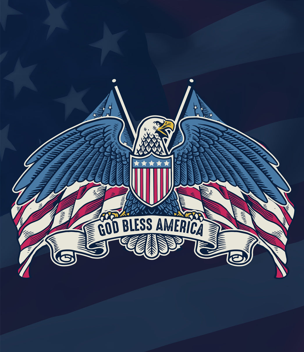 God Bless America | 1-Car Garage Door Cover