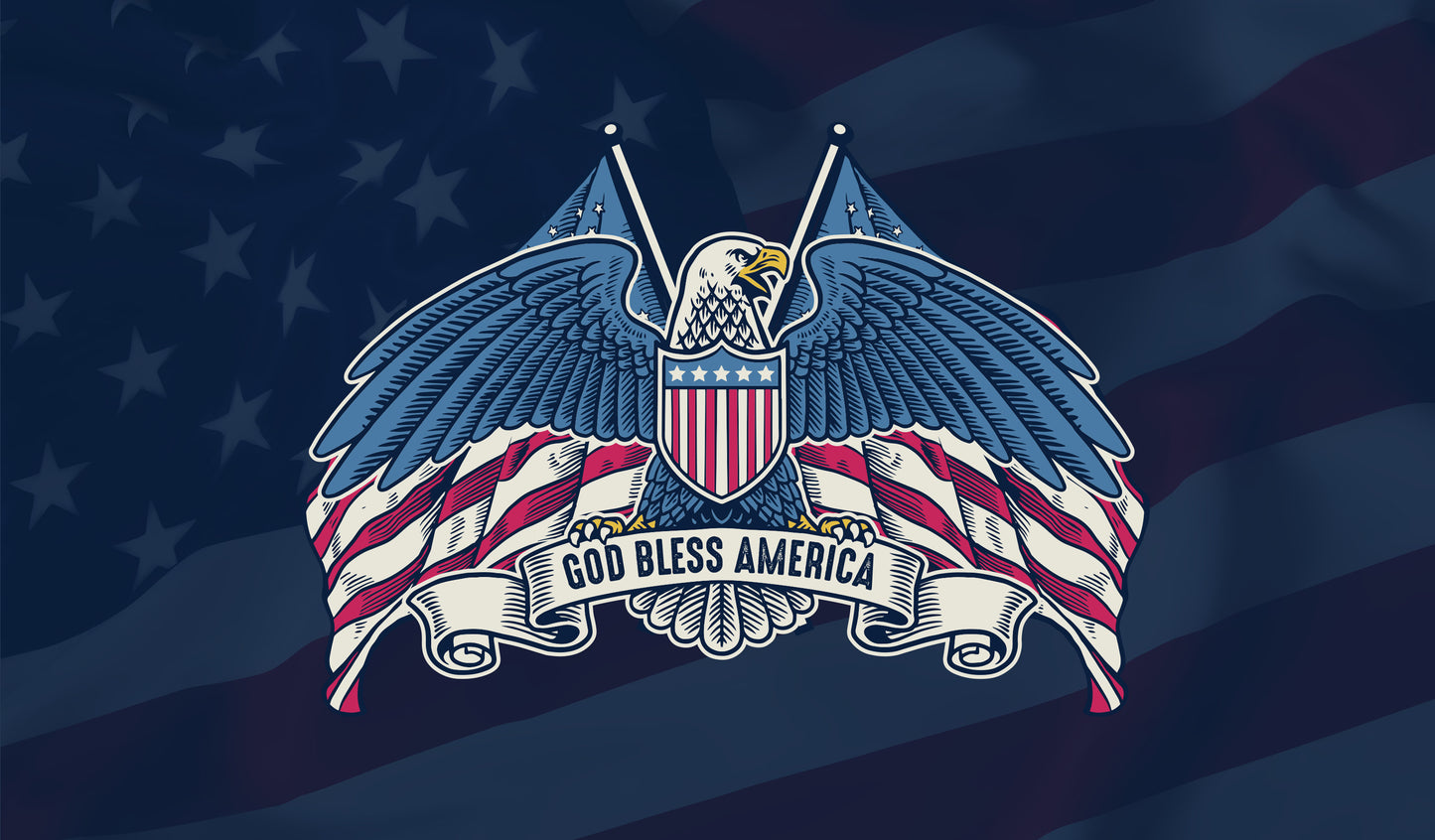 God Bless America | 2-Car Garage Door Cover
