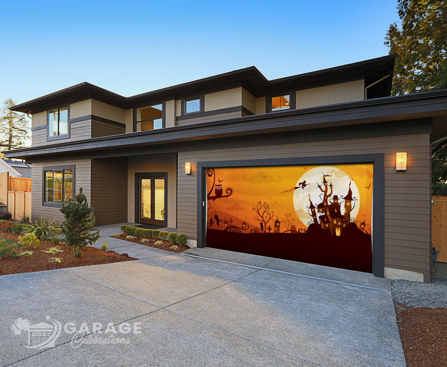 Haunted House | 2-Car Garage Door Cover