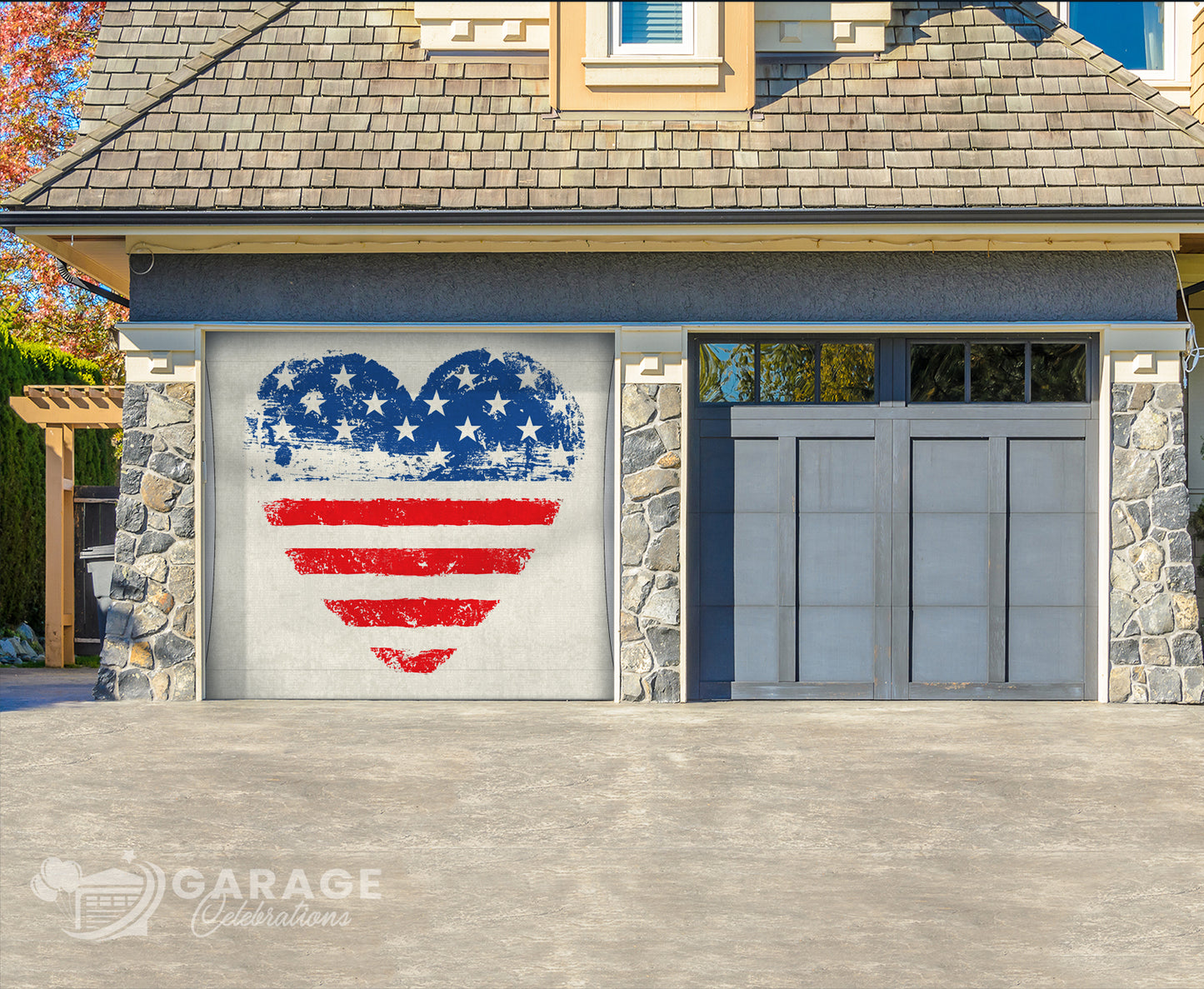 I Heart America | 1-Car Garage Door Cover