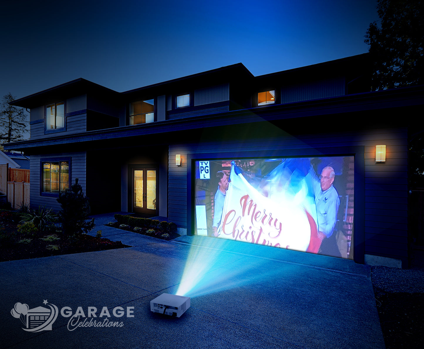 Garage Door Movie Screen