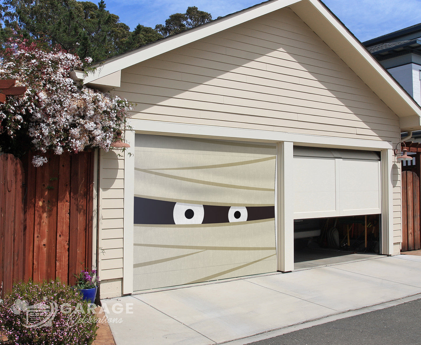 Mummy Eyes | 1-Car Garage Door Cover
