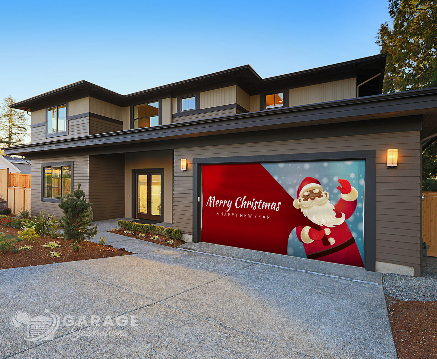 Black Santa's Toy Bag | Garage Door Cover