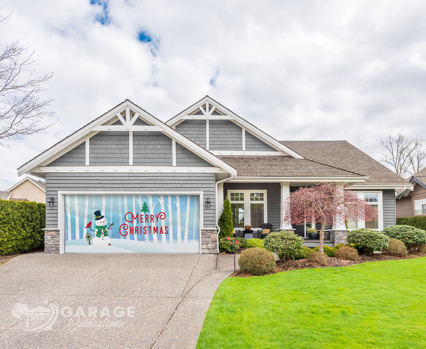 Snowman Christmas | 2-Car Garage Door Cover