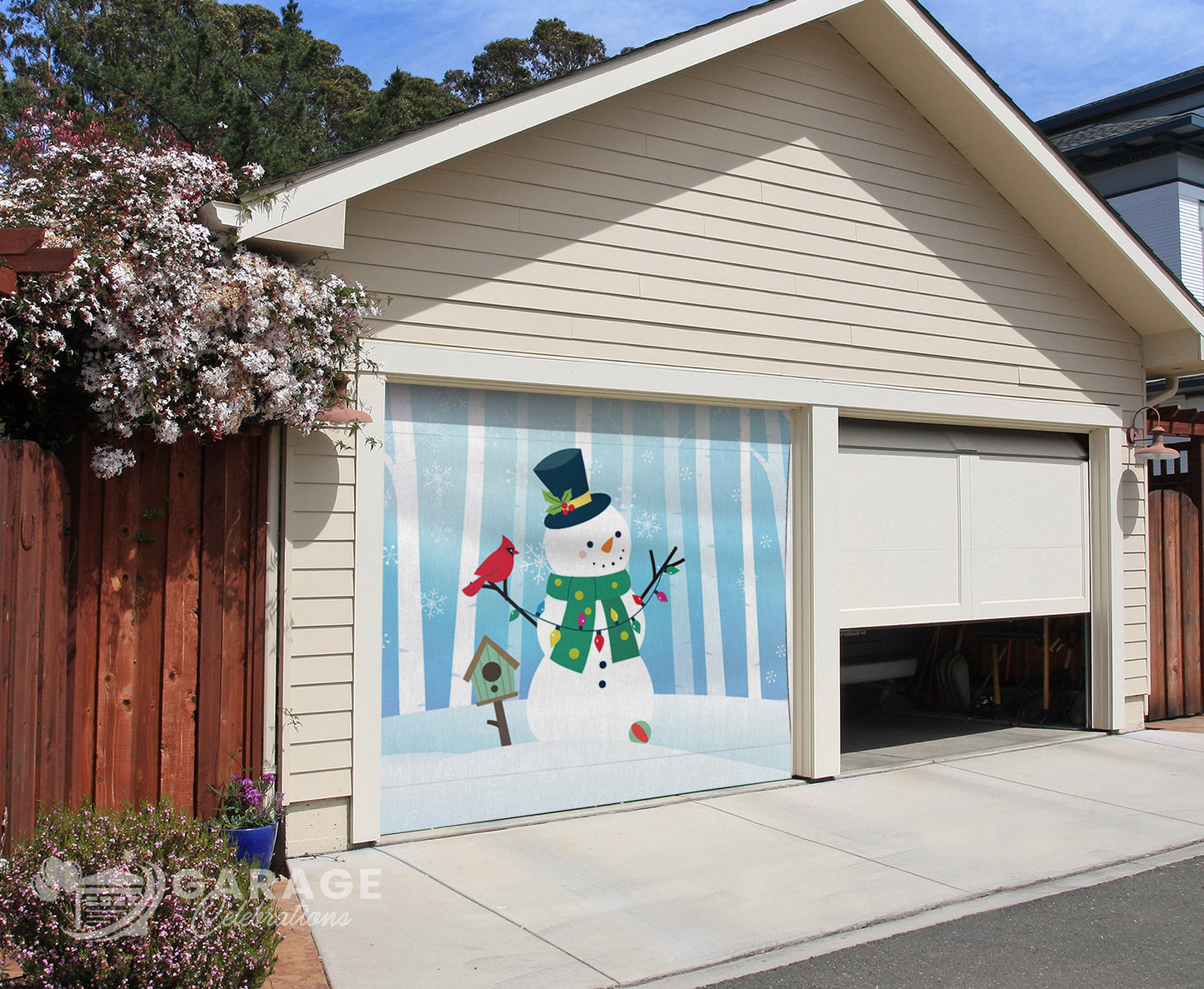 Snowman Christmas | 1-Car Garage Door Cover