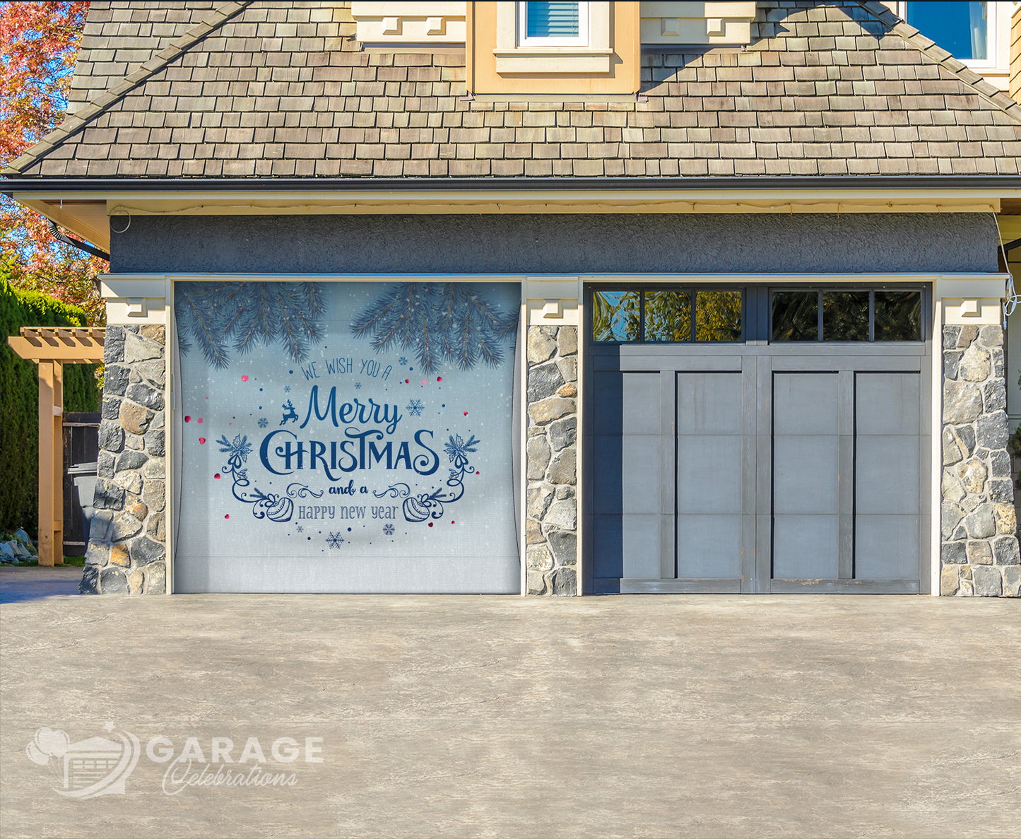 We Wish You A Merry Christmas | 1-Car Garage Door Cover