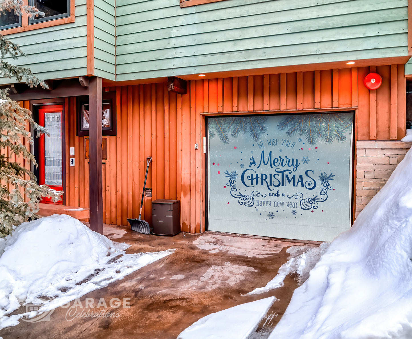We Wish You A Merry Christmas | 1-Car Garage Door Cover