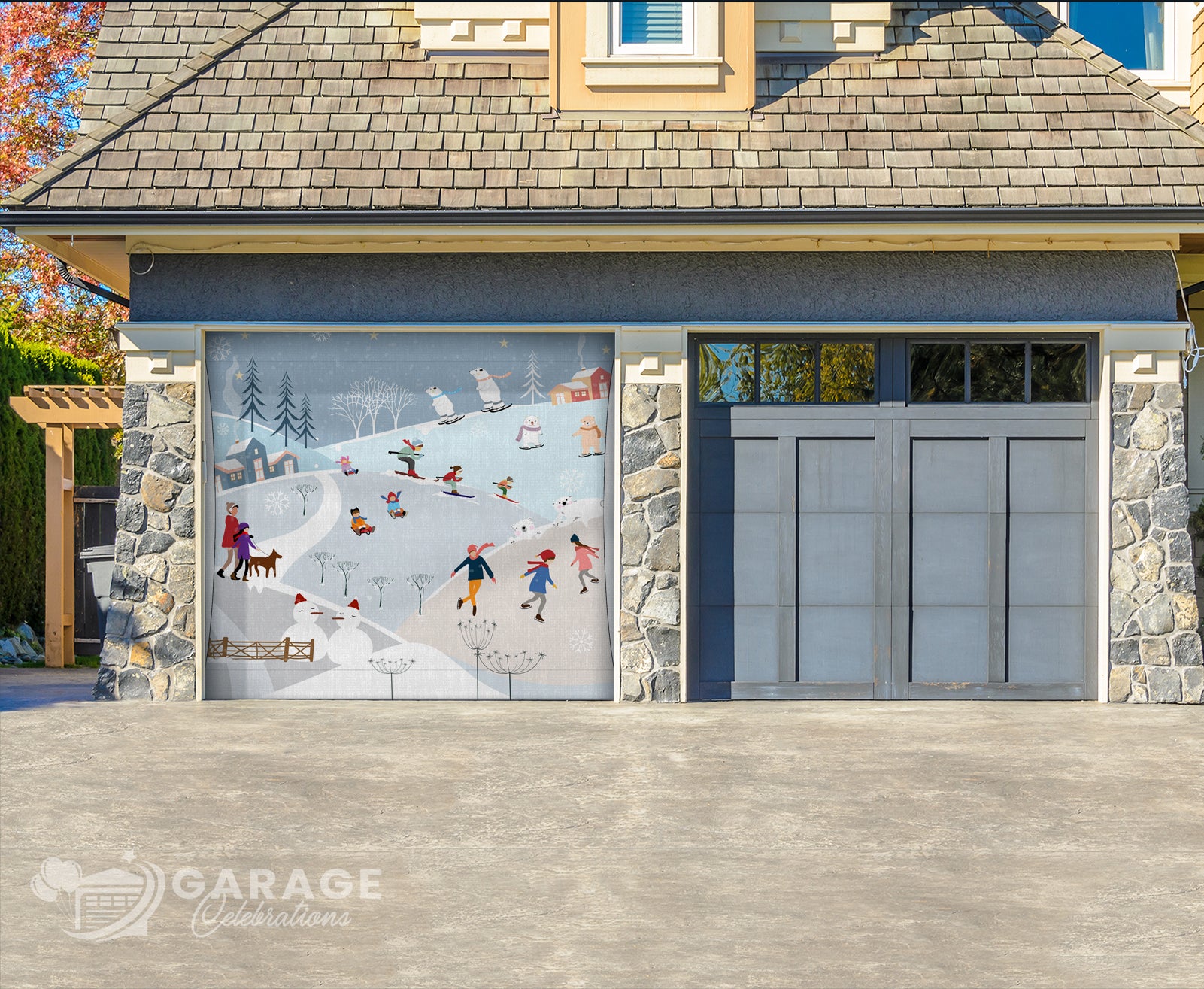 Christmas holiday garage door decoration – Garage Celebrations